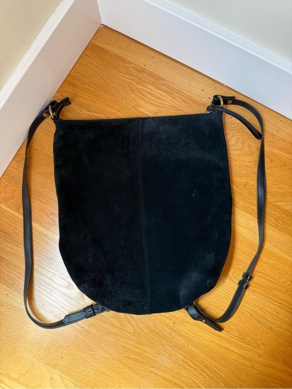 Urban Outfitters Black Suede Convertible Backpack